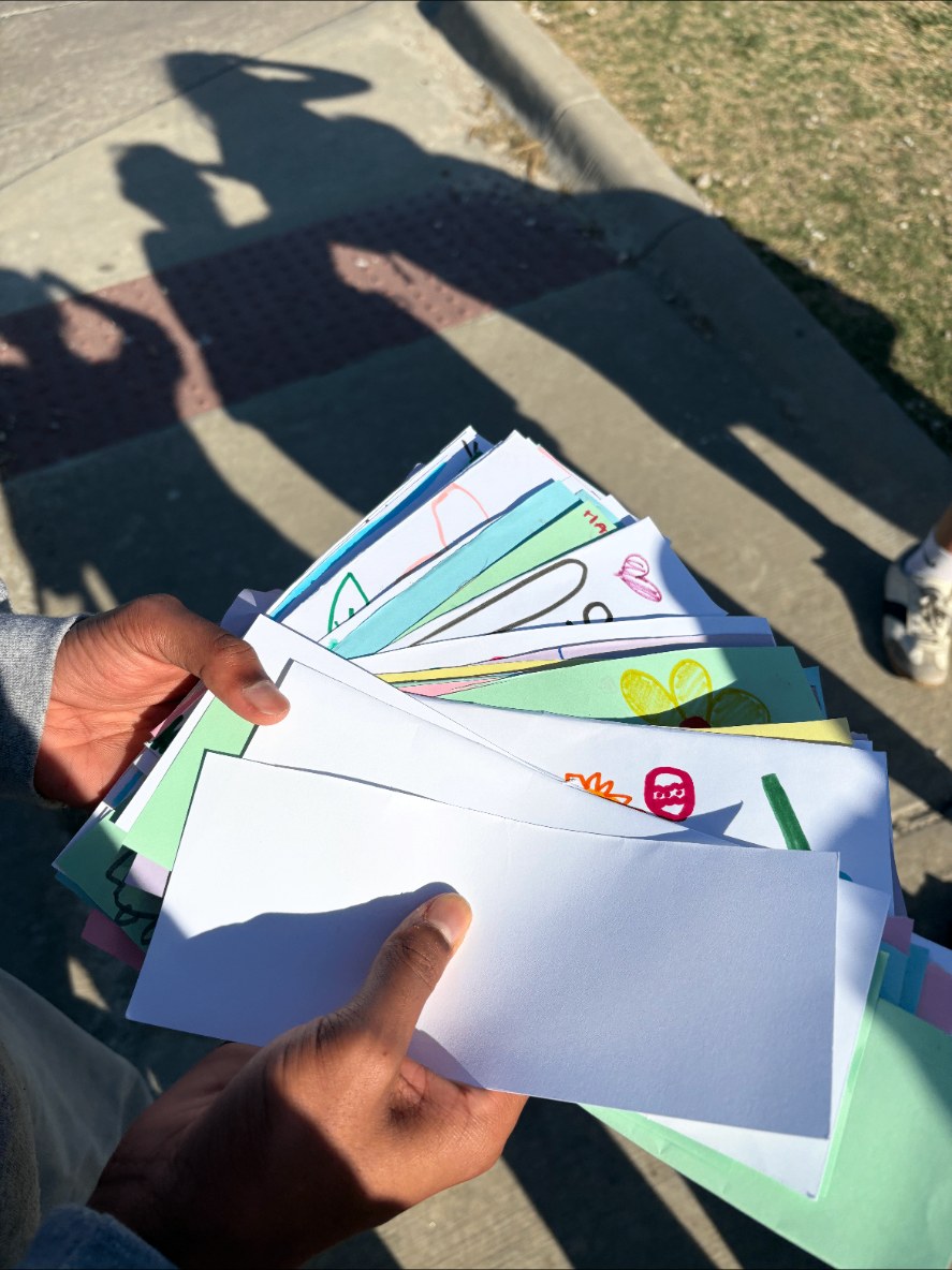 A stack of finished cards for seniors